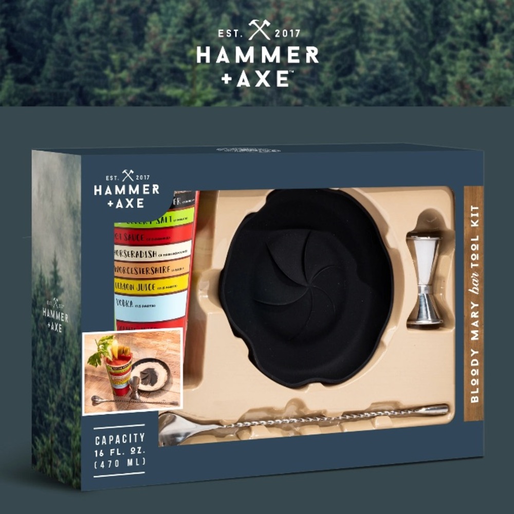 Hammer + Axe Bloody Mary Bar Tool Kit 4pcs Vintage Stylish design